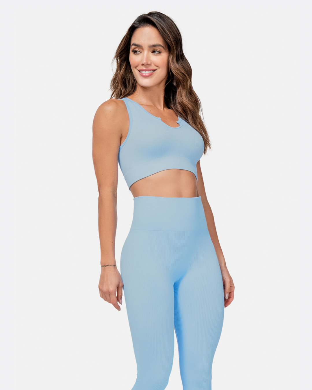 SEAMLESS WOMEN'S SPORTS TOP BLUE