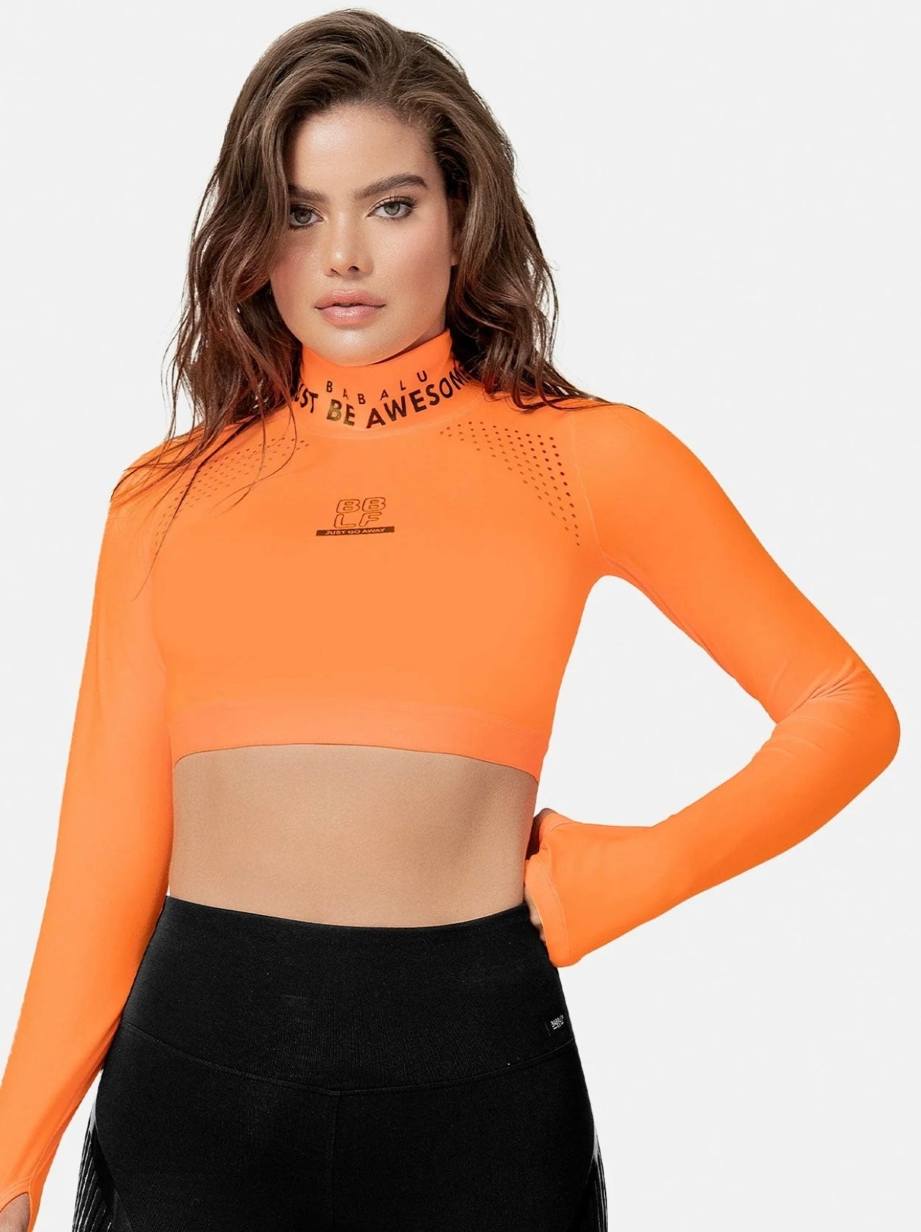 SPORTS TOP WITH EXPOSED ELASTIC LONG SLEEVE