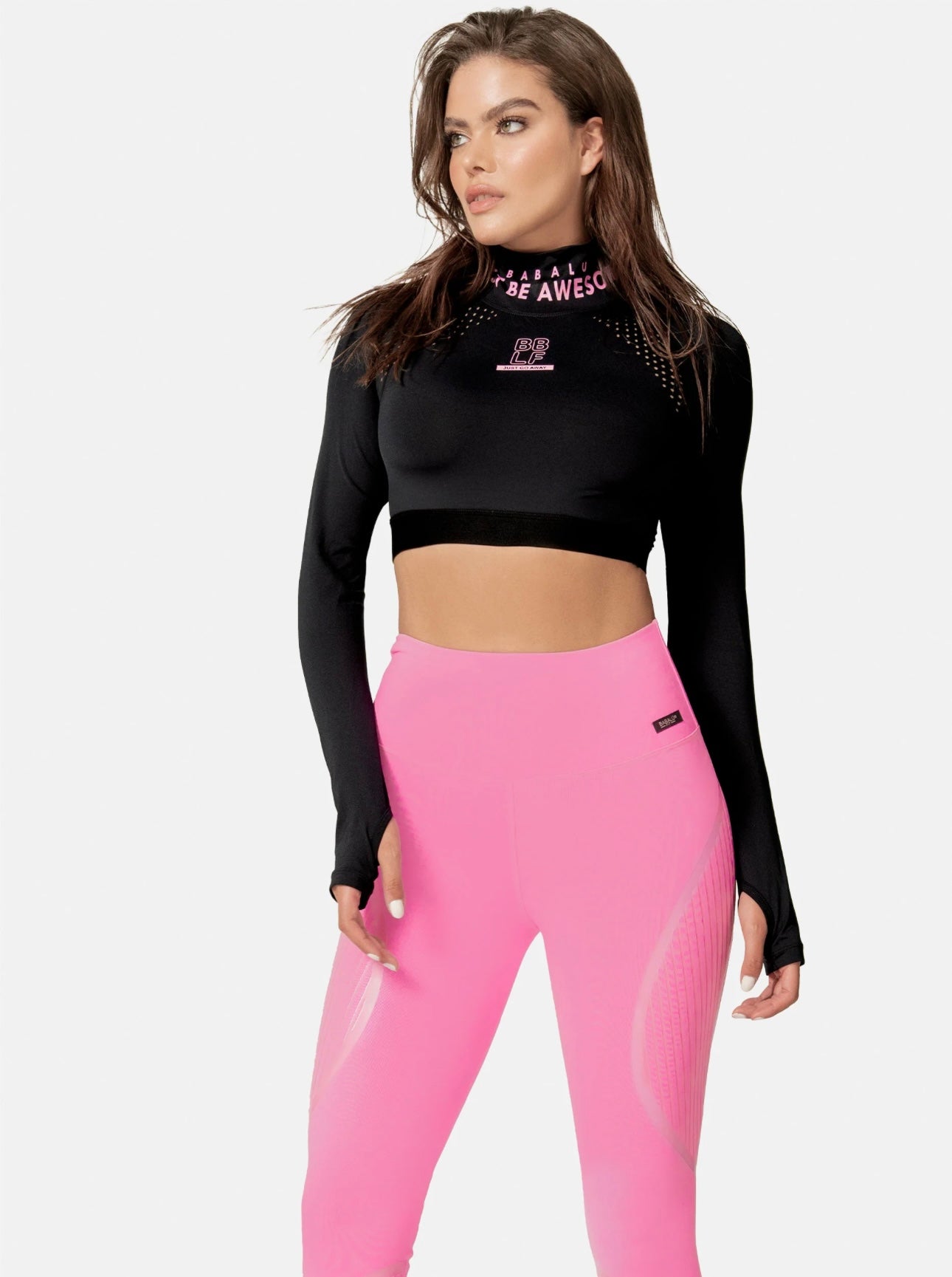 SPORTS TOP WITH EXPOSED ELASTIC LONG SLEEVE